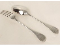 Couvert cuillère et fourchette f poinçon  XIXème