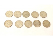 Lot Pièces argent,numismatique, monnaie ancienne, 5 FRANCS, XXéme