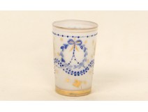 Verre Baptème Opaline opalescent Signé G Napoléon III XIXè
