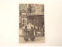 CPA Carte Postale Ancienne Cartophile Hennebont Puits Groupe