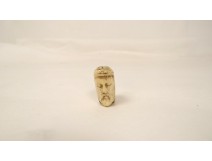 Grain de Chapelet Tête Mort Christ Vanité Memento Mori Rosary XIXè