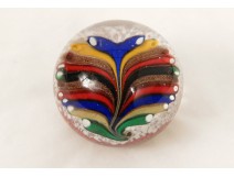 Sulfure presse-papier cristal fleur stylise Murano Italie Venise XXème