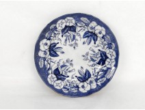 Assiette faïence Bordeaux Vieillard Johnston fleurs french antique XIXème