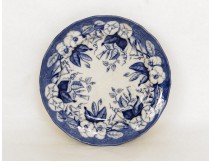 Assiette faïence Bordeaux Vieillard Johnston fleurs french antique XIXème