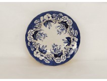 Assiette creuse faïence Bordeaux Vieillard Johnston fleurs XIXème siècle