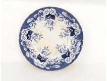 Plat faïence Bordeaux Vieillard Johnston fleurs antique french XIXème 