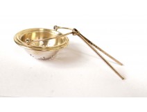 Passe-thé argent massif 800 controle charançon antique french XXème siècle