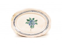 Plat ovale Forges-les-eaux fleur antique french XVIIIème siècle