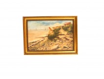 HSP vue Chatelaillon 1937 côte mer painting antique french XXème siècle