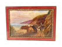 HSC paysage Normandie village port mer antique french XXème siècle