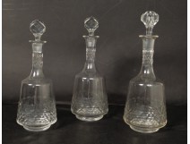 Série 3 carafes cristal St Louis crystal decanter antique french XIXème