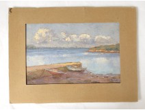 HSC paysage marine côte bateaux Bretagne Touzé XXème siècle