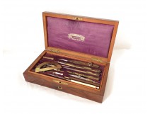Boîte à Compas supérieur en Acajou antique french Napoléon III 19ème siècle