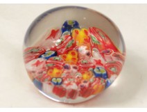 Sulfure presse-papier cristal décor motifs géométriques antique french XXème