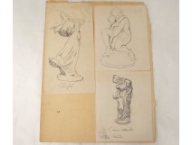 Dessins inspirés statues école arts décoratifs XXème siècle