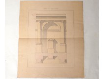 Dessin architecture ombres arcade toscane couleur arts décoratifs XXème