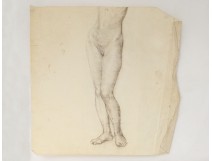 Dessin bas corps femme nue naked woman drawing école arts décoratifs XXème