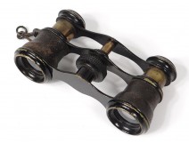 Jumelles de théâtre opéra signées Rosso métal cuir XXème siècle